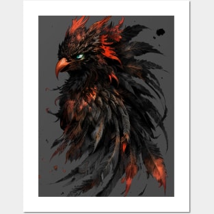 Feathers and Fire - Fabled Phoenix Bird Posters and Art